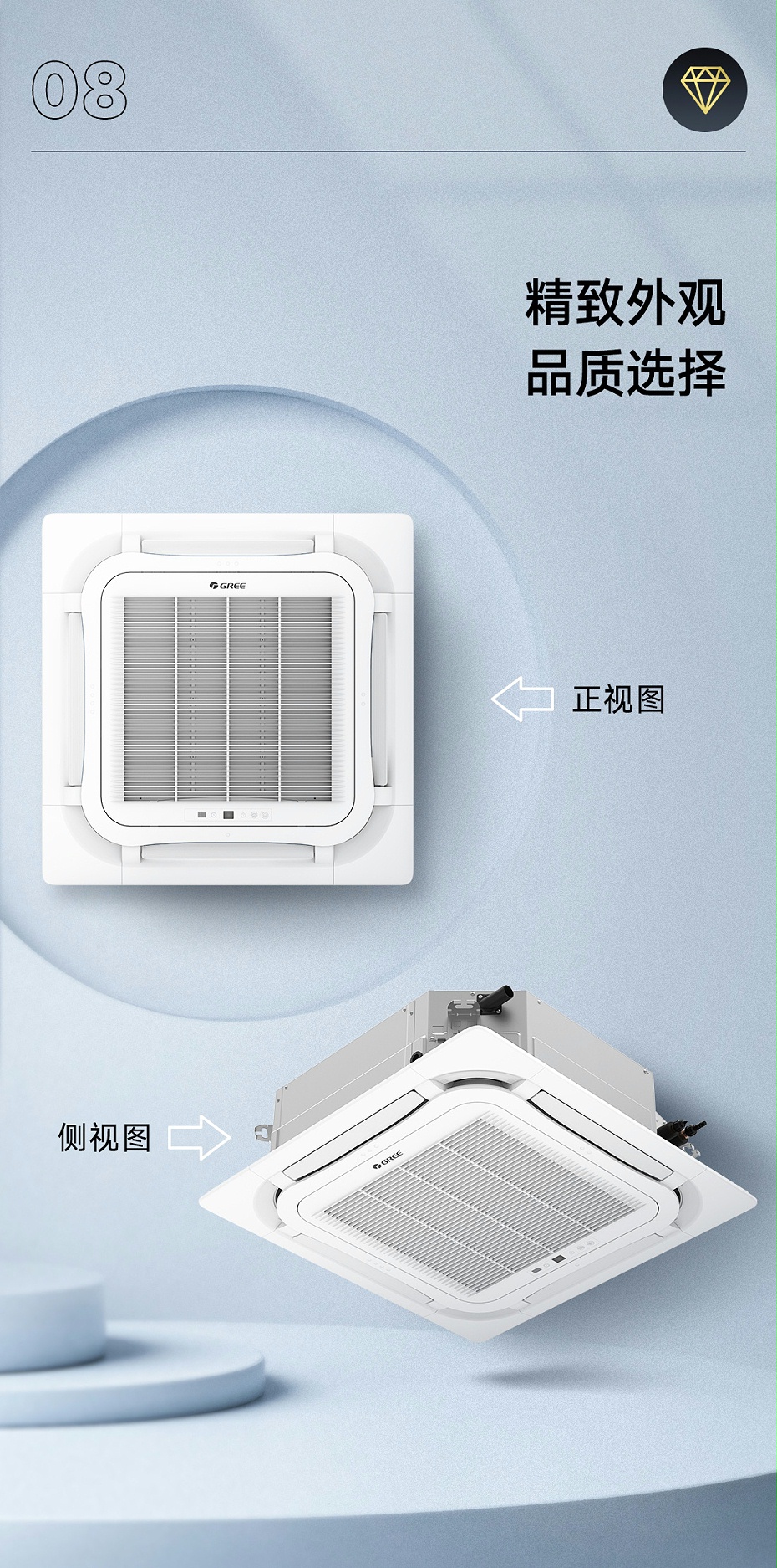 天井機3匹定頻冷暖3級能效11